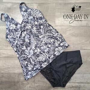 Yonique Tropical Tankini Swimsuit Size XL